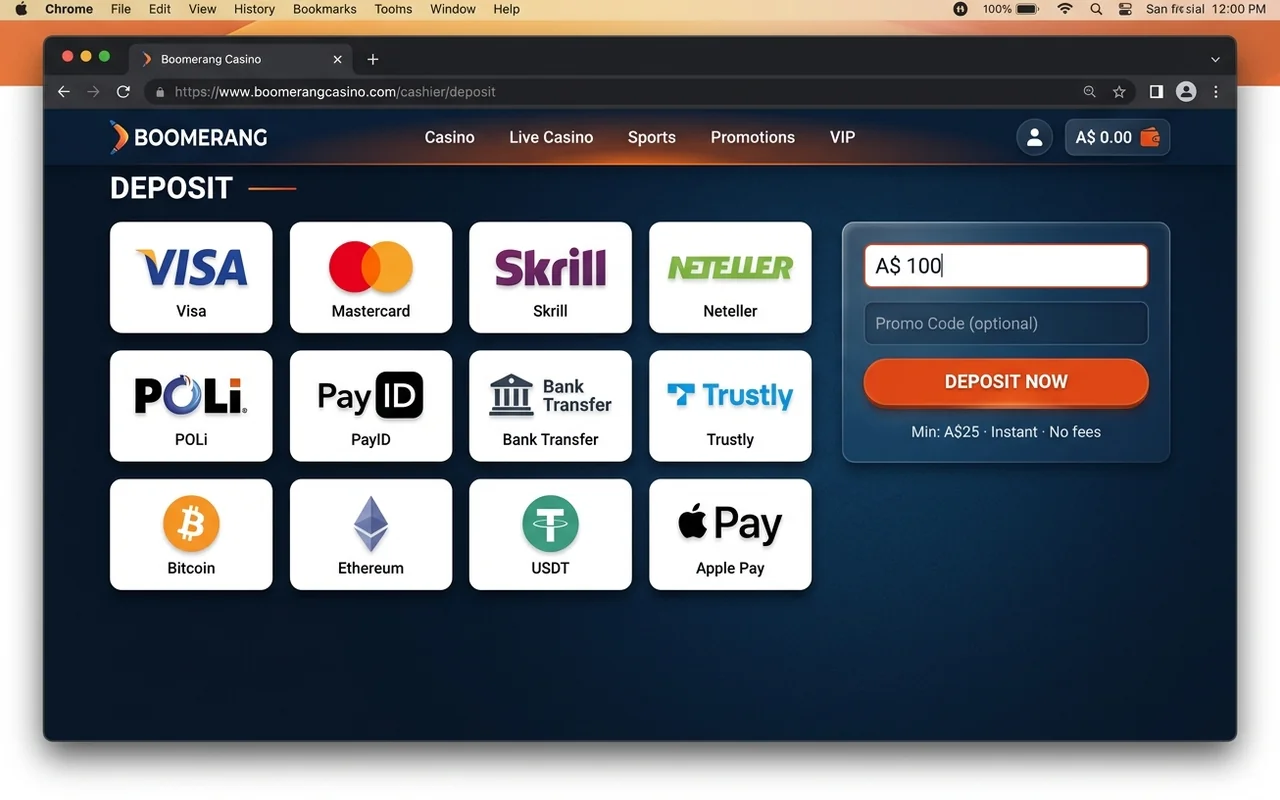 Payment methods and cashouts – Boomerang